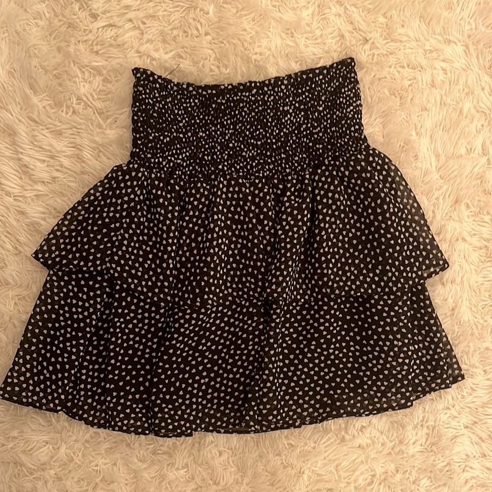 Black & White Hearts Skirt